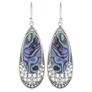 Sterling Silver Paua Shell Drop Earrings